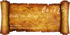 Csécs Éva névjegykártya